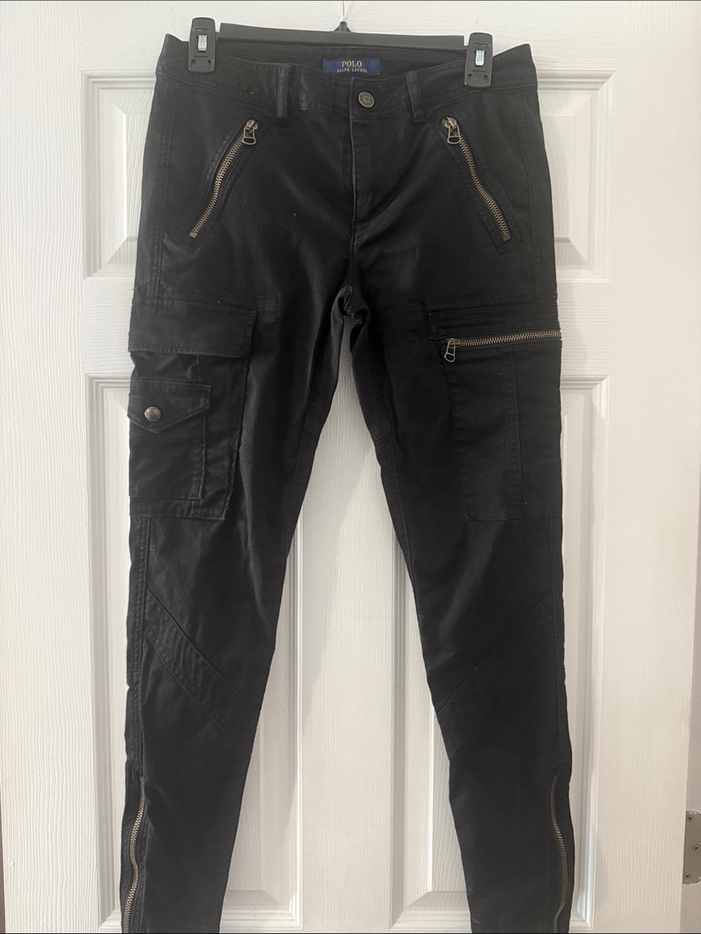 Polo by Ralph Lauren Black Cargo Zip-Detail Pants